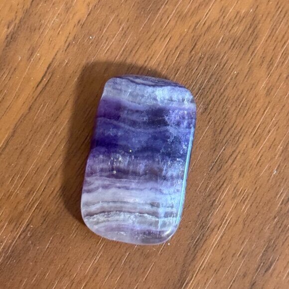 Natural Purple Fluorite Pendant, Large Genuine Gemstone Rectangular Pendant - Picture 2 of 13